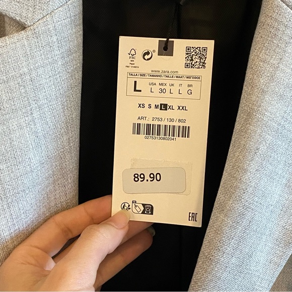 Zara Fitted Straight Cut Single Breasted Blazer Bloggers Favorite - Picture 9 of 10